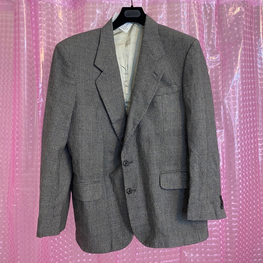 Oscar de la Renta Houndstooth Blazer Made in Italy